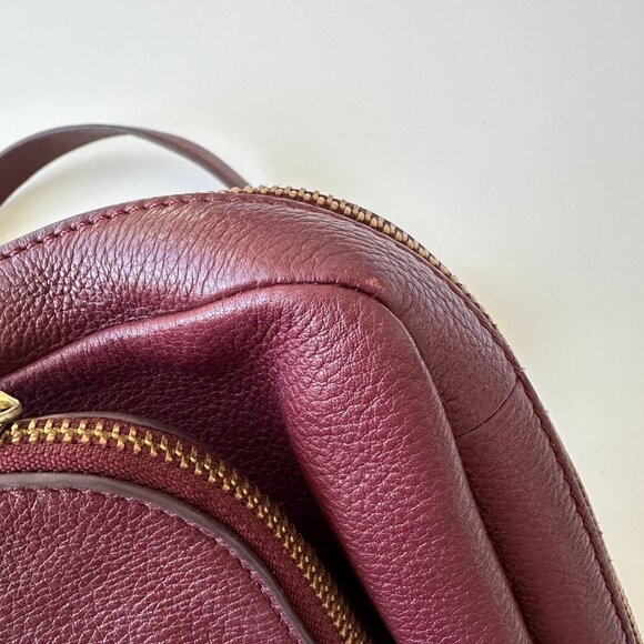 Fossil • Preston Burgundy Wine Leather Flap Crossbody Purse - Picture 4 of 15